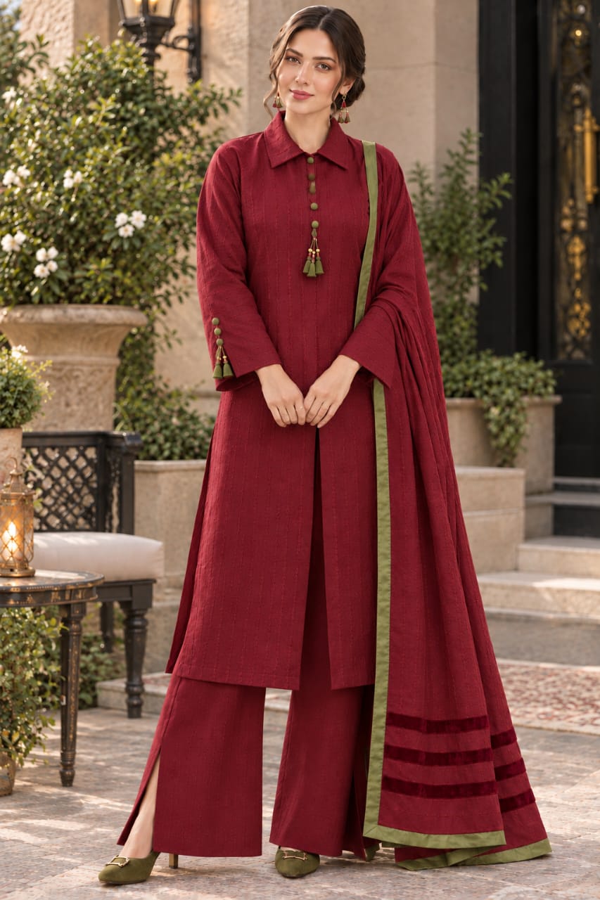 Teal 3-Piece Kurta with Sharara and Dupatta