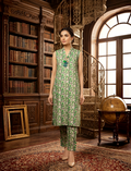 Sage Green & Ivory Floral Printed 2-Piece Co-Ord Set