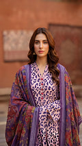 Violet Panther – 3-Piece Leopard & Floral Printed Suit