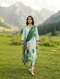 Mint Lotus – 3-Piece Digital Printed Floral Suit