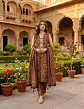 Mocha Marble Abstract Printed 3-Piece Suit