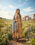 Saffron Sun Floral Lawn Dress