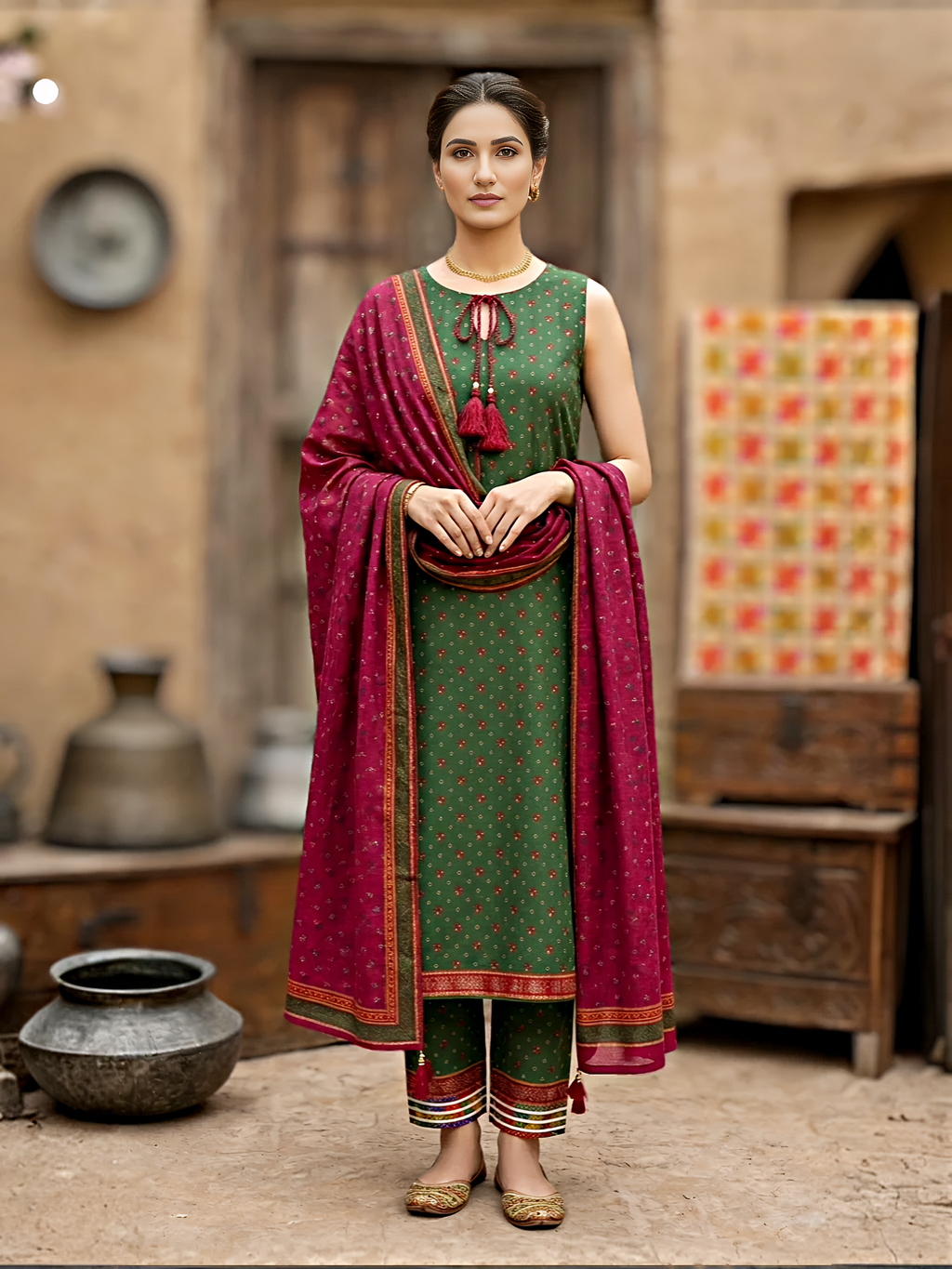 The Pind Heritage Co-ord & Dupatta Set