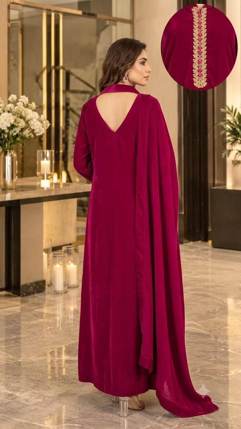 Fuchsia Bloom | Luxury Velvet 3-Piece