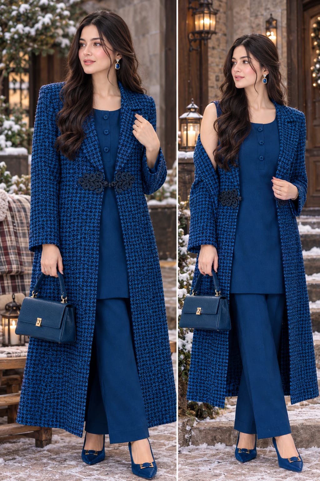 Royal Blue Tweed 3-Piece Outfit